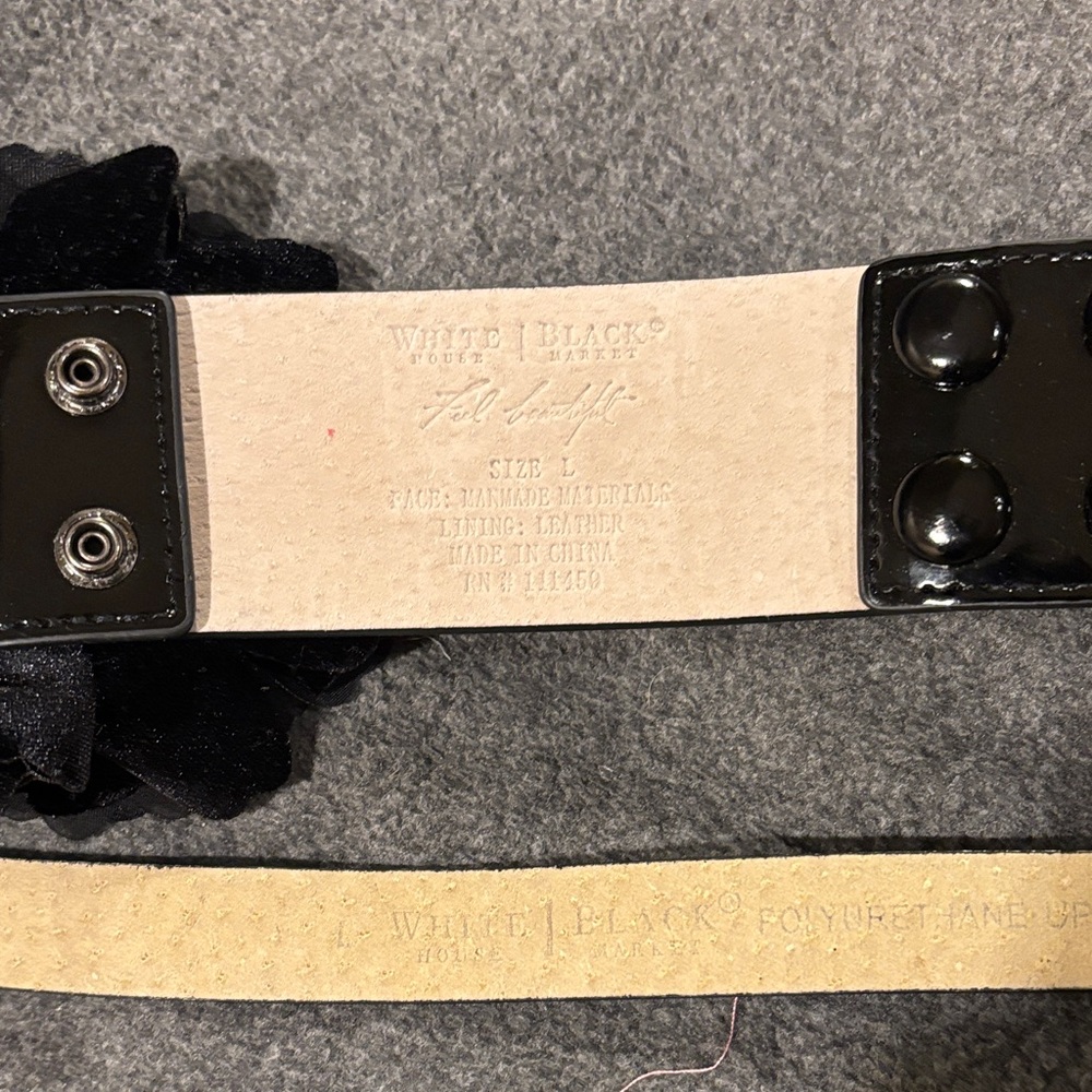White House Black Market Floral Black and Metallic Belt Trio - Picture 3 of 8